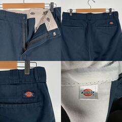 Dickies ディッキーズ 無地 オールシーズン チノパンツ ネイビー メンズ【古着】【中古】の画像