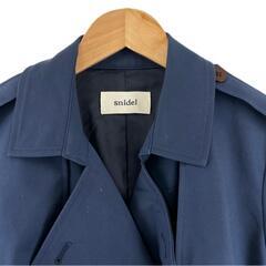 美品 snidel スナイデル 無地 秋冬 AW トレンチコート コットン ネイビー レディース 0【古着】【中古】の画像