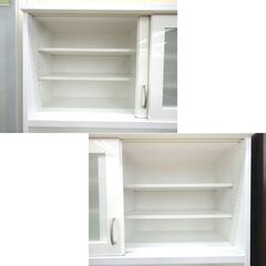 キッチンボード レンジボード 幅120㎝×奥行40㎝×高さ180㎝ ホワイト ニトリ コパン カップボード 食器棚 収納家具 西岡店の画像