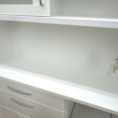 キッチンボード レンジボード 幅120㎝×奥行40㎝×高さ180㎝ ホワイト ニトリ コパン カップボード 食器棚 収納家具 西岡店の画像