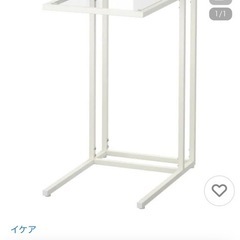 IKEA サイドテーブル VITTSJÖ ヴィットショー ラップトップスタンド, ホワイト /ガラス, 35x65 cmの画像