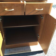 JM20505S)食器棚/キッチンボード 幅：約58cm 高さ：約180cm  奥行：約45cm 中古品【取りに来られる方限定】の画像