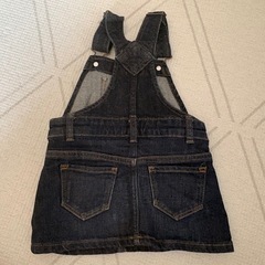 ダークブルー デニム ジャンバースカート 80cmの画像