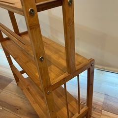 【木製 調味料ラック】竹風デザイン / 3段 / スパイスラックの画像