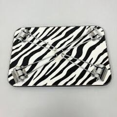 stp-3625　折りたたみ　ミニテーブル　45×30×20cm　ゼブラ柄　座卓　テーブル　コンパクト　白　黒　折れ脚　折りたたみテーブル　ローテーブル　折脚テーブル　台の画像