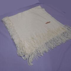 ( E-89 )dazzlin ダズリン マフラー ホワイト 白 ニット ファー 大判 ストール レディース かわいい おしゃれ 中古の画像