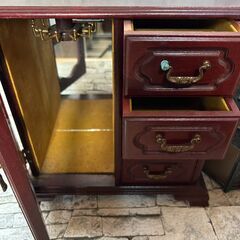 【B460】宝石箱　木製　ジュエリーボックス　ステンドグラス風金属製ランタン　レトロの画像