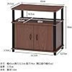 テレビ台 幅60×奥行39.5×高さ58cm ブラウン 木目調 TVラック 扉収納付きの画像