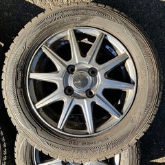 【アルミホイール付き冬タイヤ】155/70R13 75Q DUNLOP ダンロップ WINTER MAXX  バモス、軽トラの画像