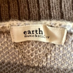 Earth music & ecology バーガンディ柄　カーディガン　グレーの画像