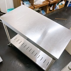 タニコー 厨房 業務用 ステンレス 調理台 作業台 W100xD50xH80  キャスター付きの画像