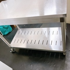 タニコー 厨房 業務用 ステンレス 調理台 作業台 W100xD50xH80  キャスター付きの画像
