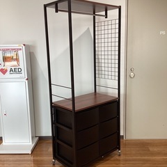 衣裳ケース付きハンガーラック【町田市再生家具】　252561の画像