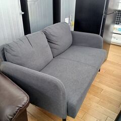 ★リユースのサカイつくば店★TK7553  2人掛けソファ グレー H70×D70×W120 クリーニング済みの画像