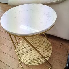 ★リユースのサカイつくば店★TK7554  サイドテーブル ホワイト H52×D35×W35 クリーニング済みの画像