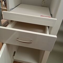 ★リユースのサカイつくば店★TK7555 ニトリ レンジ台 ホワイト H116×D40×W80 クリーニング済みの画像