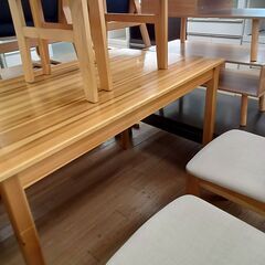 ★リユースのサカイつくば店★TK7557 IKEA ダイニングテーブルセット4人用 ナチュラル H73×D73×W119 クリーニング済みの画像