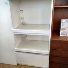 ★リユースのサカイつくば店★TK7558 松田家具 食器棚 ホワイト H198×D45×W70 クリーニング済みの画像
