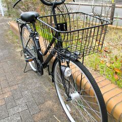 中古自転車 COCORIN ママチャリ 自転車 実用 6段変速 27インチ LEDオートライト ブラック 通勤 通学 近所のお出掛けなどにの画像