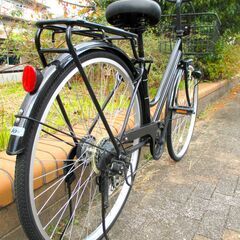 中古自転車 COCORIN ママチャリ 自転車 実用 6段変速 27インチ LEDオートライト ブラック 通勤 通学 近所のお出掛けなどにの画像