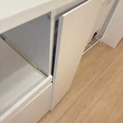 LOWYA 食器棚 電子レンジ台 キッチン収納 スライドテーブルの画像