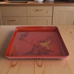 アンティーク　輪島塗　お膳　梅にうぐいす　沈金　１枚300円　の画像
