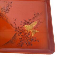 アンティーク　輪島塗　お膳　梅にうぐいす　沈金　１枚300円　の画像