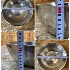 C(7733) ステンレス製 ボウル 3個セット 調理用品 ボール キッチン用品 業務用 厨房用小物 飲食店 店舗用 中古品の画像