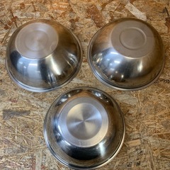 C(7733) ステンレス製 ボウル 3個セット 調理用品 ボール キッチン用品 業務用 厨房用小物 飲食店 店舗用 中古品の画像