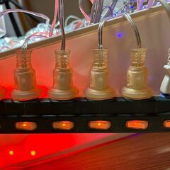 【B462】クリスマス/イルミネーション/ストレート/LED/6本/赤/青/白/緑白/動作確認済み/連続コネクタの画像