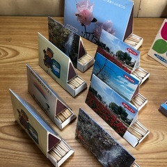 三角箱マッチ マッチ箱 14個まとめ売り たくぎん 北見しんきん まるせん 温根湯温泉 武華ホテル マッチ 粗品 ノベルティ 昭和 レトロの画像