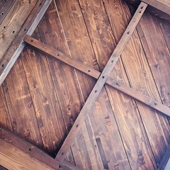 ダイニングテーブル　丸型　4人掛け　北欧風　古材　アンティーク　木製の画像