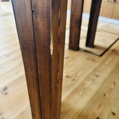 ダイニングテーブル　丸型　4人掛け　北欧風　古材　アンティーク　木製の画像