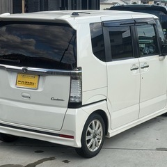 乗って帰れます。　クレカ　電子マネー◯ 車検満タン9年12月　リアモニター N-BOX カスタム　ターボSSパケ 　両Pスラ　修復無　車高調の画像