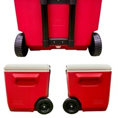 コールマン（Coleman） ホイールクーラー60QT レッドホワイト 56L 2000027864 クーラーボックス キャンプ BBQ バーベキュー アウトドアの画像