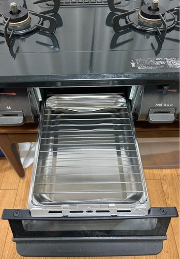 ガステーブルコンロ 片面焼き水なしグリル [2口 /右強火] ブラック RTE597BKR [約60cm /プロパンガス /右強火]