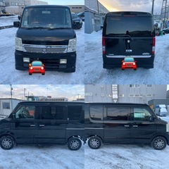 スズキ　エブリィワゴン　平成19年15.2万キロ　2WD FR PZターボスペシャル　HIDヘッド　両側電動スライド　オートステップ　ナビ　テレビ　車検令和8年12月　スタッドレスタイヤの画像