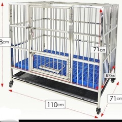犬小屋 大型犬 犬小屋 ケージ 中型犬 ステンレス製 ケージ ゲージの画像