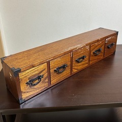 木製 アンティーク 卓上 一段小引き出しの画像