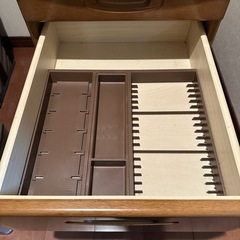 木製 デスクワゴン 引き出しの画像