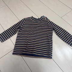 子供服　80サイズ　ボーダーニットハイネック　トップスの画像