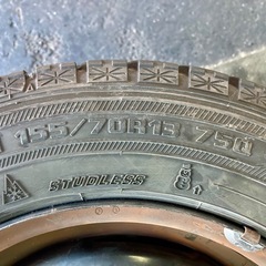 155/70R13スタッドレスタイヤ鉄ホイール付　　の画像