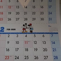 第一生命カレンダー2026 Disneyミッキーカレンダー6枚物の画像