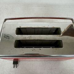 【HITACHI】 日立 自動トースター TA-6474 レッド 昭和レトロ 当時物 キッチン家電 アンティーク 花柄 A0971の画像