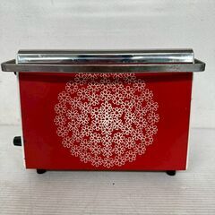 【HITACHI】 日立 自動トースター TA-6474 レッド 昭和レトロ 当時物 キッチン家電 アンティーク 花柄 A0971の画像