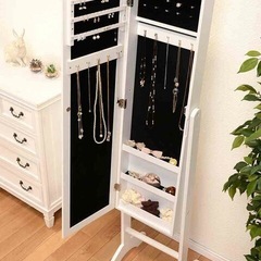 【アクセサリー収納】スタンドミラー　SOFIA HS(ホワイト)の画像