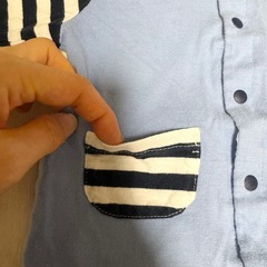 【美品】西松屋 長袖 綿100% ロンパース 50-60 男の子 カバーオールの画像