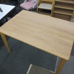 幅120㎝ 2人掛けダイニングセット 椅子2脚 奥行80×高さ70㎝ タモ無垢材 ダイニングテーブル 札幌 北20条店の画像