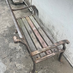 ★☆★アイアン×木製エクステリアガーデンチェア🌿屋外 ガーデンベンチ 二人掛け ガーデンチェアーパークベンチ 背もたれ付き アイアン おしゃれ お庭 テラス 🍉プロフ必読 の画像