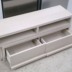 伸縮テレビ台 幅105～197cm ホワイトウォッシュ系 テレビボード スライドAVボード☆ 札幌市 北区 屯田 の画像